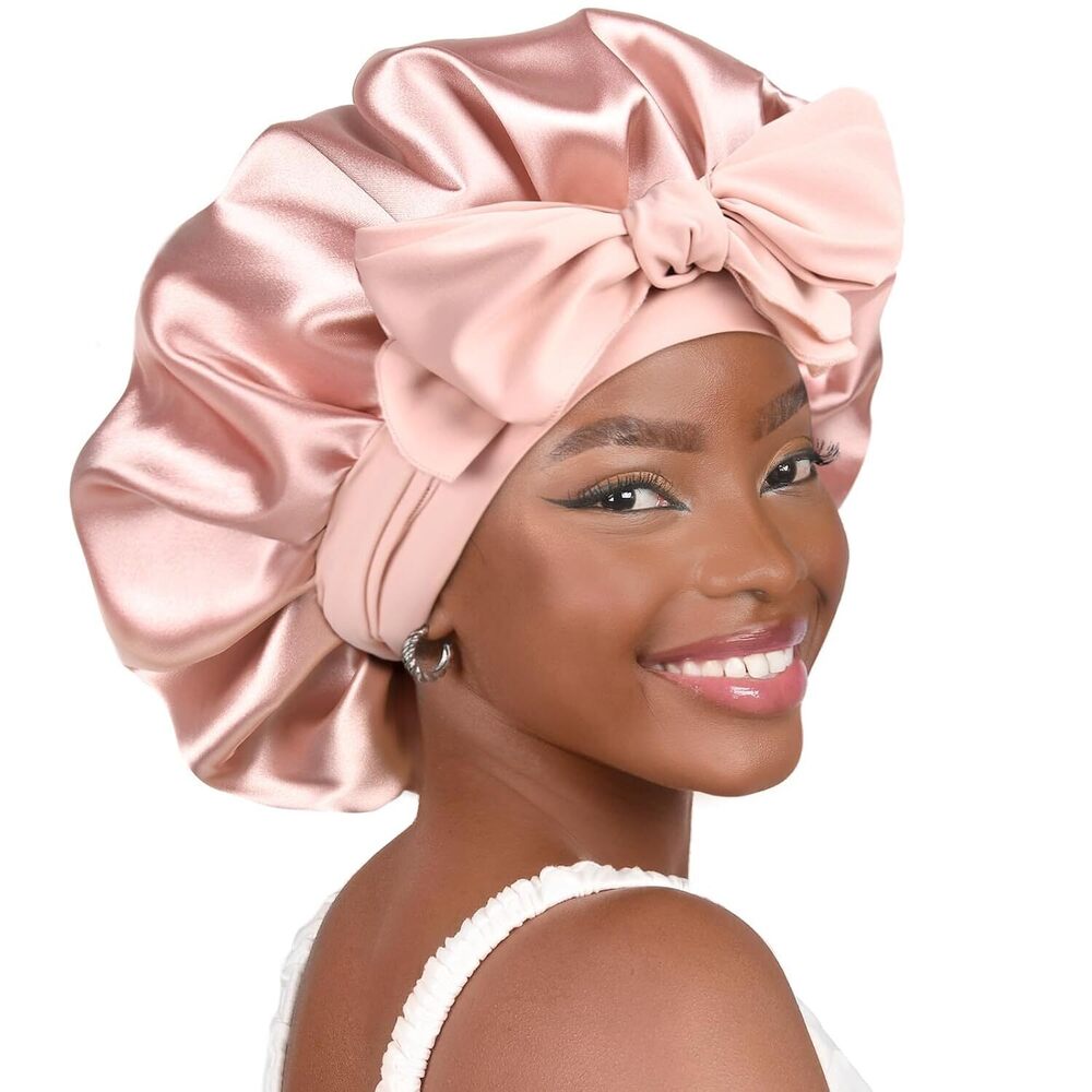 Adjustable Satin Bonnet for Sleeping Women Double Layer Hair Wrap